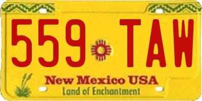 NM license plate 559TAW