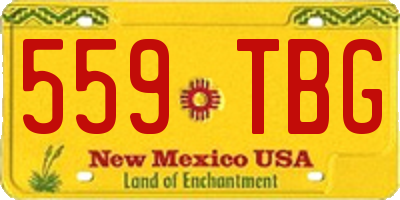 NM license plate 559TBG