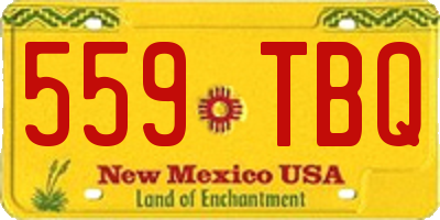 NM license plate 559TBQ