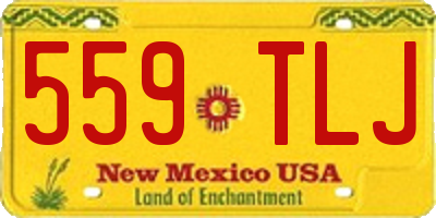 NM license plate 559TLJ