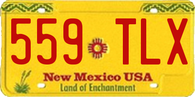 NM license plate 559TLX