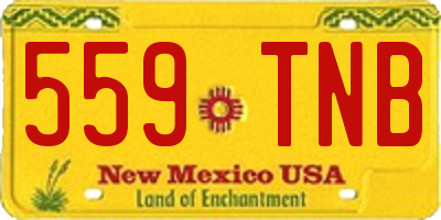 NM license plate 559TNB