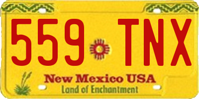 NM license plate 559TNX