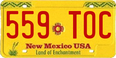 NM license plate 559TOC