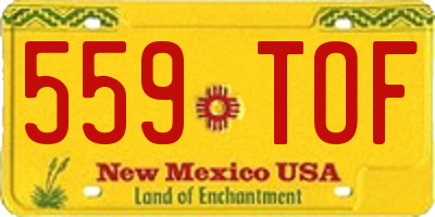 NM license plate 559TOF