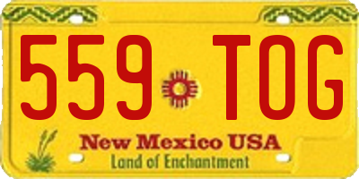 NM license plate 559TOG