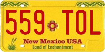 NM license plate 559TOL