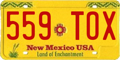 NM license plate 559TOX