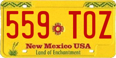 NM license plate 559TOZ