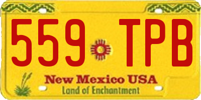 NM license plate 559TPB