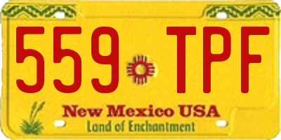 NM license plate 559TPF