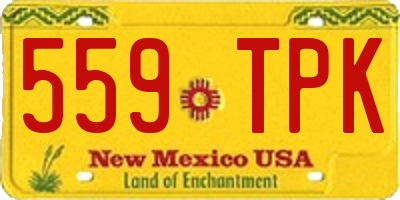 NM license plate 559TPK