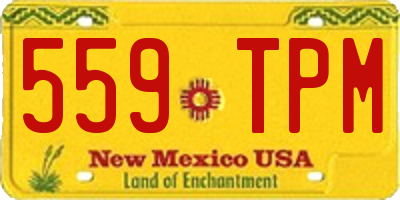 NM license plate 559TPM