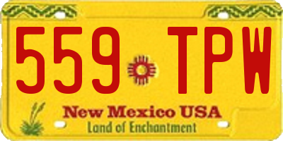 NM license plate 559TPW