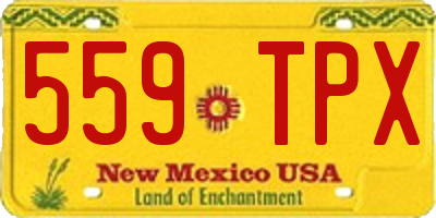 NM license plate 559TPX