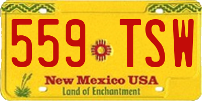 NM license plate 559TSW