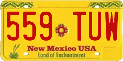 NM license plate 559TUW