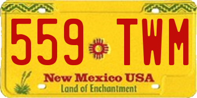 NM license plate 559TWM