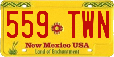 NM license plate 559TWN