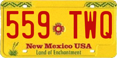 NM license plate 559TWQ