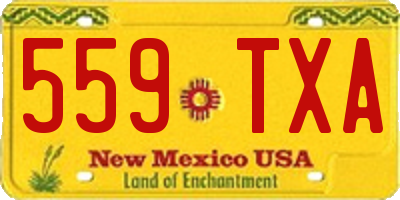 NM license plate 559TXA