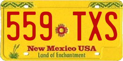 NM license plate 559TXS