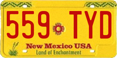 NM license plate 559TYD