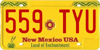 NM license plate 559TYU