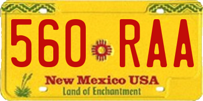 NM license plate 560RAA