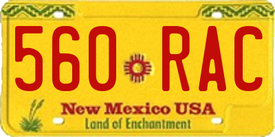 NM license plate 560RAC
