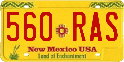NM license plate 560RAS