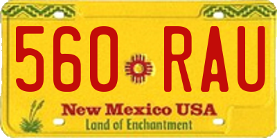 NM license plate 560RAU