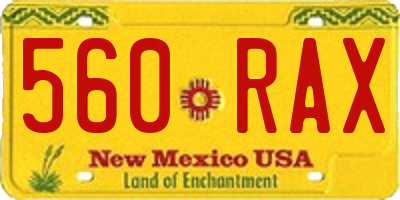 NM license plate 560RAX
