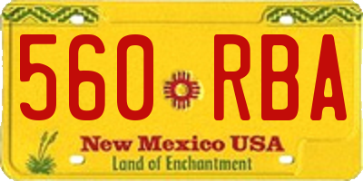 NM license plate 560RBA