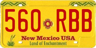 NM license plate 560RBB