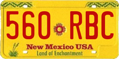 NM license plate 560RBC