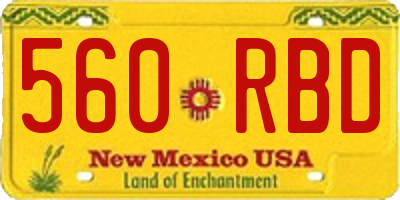 NM license plate 560RBD