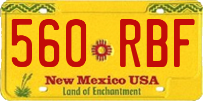 NM license plate 560RBF