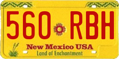 NM license plate 560RBH