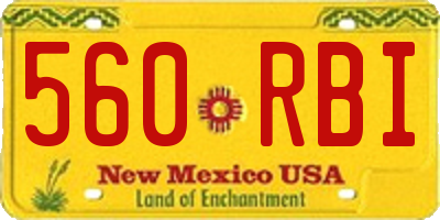 NM license plate 560RBI