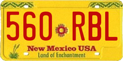 NM license plate 560RBL
