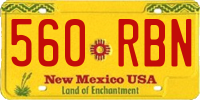 NM license plate 560RBN