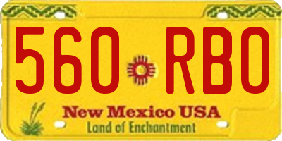 NM license plate 560RBO