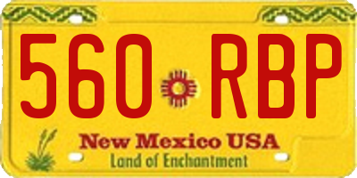 NM license plate 560RBP