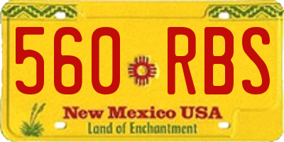 NM license plate 560RBS