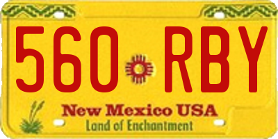 NM license plate 560RBY