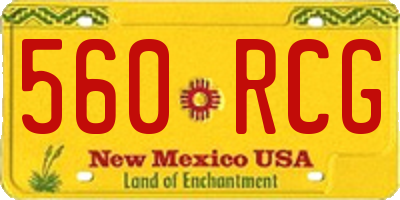 NM license plate 560RCG