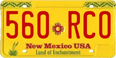 NM license plate 560RCO