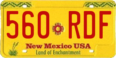 NM license plate 560RDF