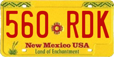 NM license plate 560RDK